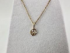 VTG 14k Yellow Gold Solid 4 Leaf Clover Heart Charm Pendant Signed Tiny Read