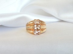 Sterling Silver 925 Gold on Natural Irradiated Morganite Ring Size 9