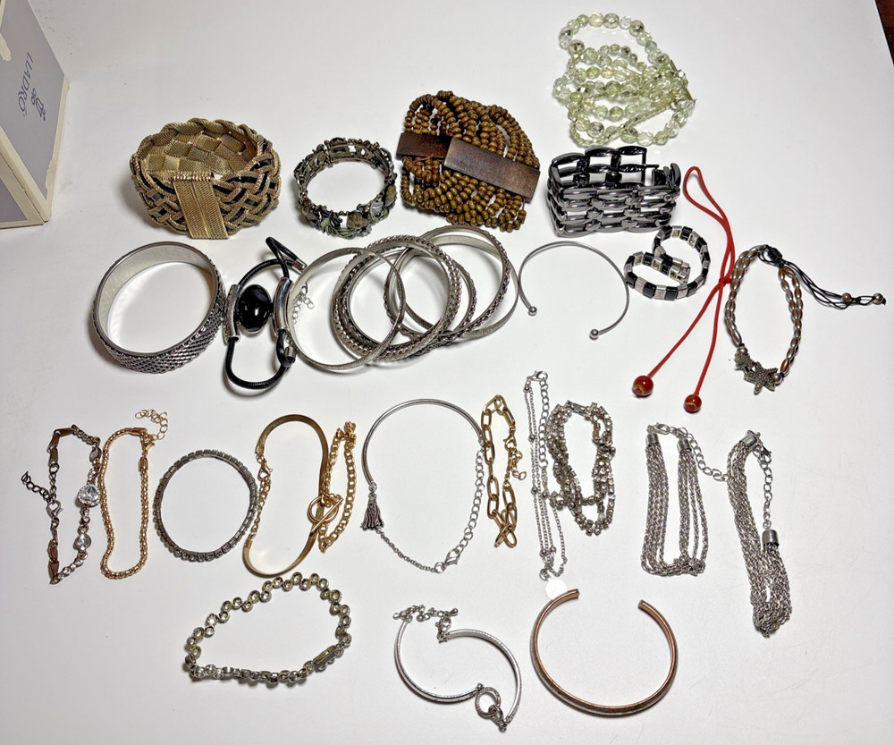 Vintage Costume Jewelry Bracelet Lot • Mixed Styles • Fashion Accessory Bundle