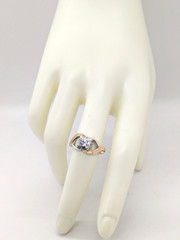Vintage Luxury RING Silver 925 with Gold Inlay 375 -size: 7.5US (17.5mm)| UA #21