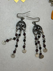 Vintage Costume Jewelry Lot Estate 1960s Czech Choker Boho Purple Earrings Brooc
