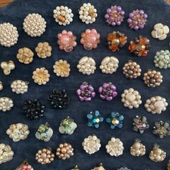 HUGE Lot Vintage Clip On Screw Back CLUSTER Earrings Vogue Weiss Kramer Jonne