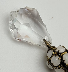 Vintage 14K Gold Filled Clear Crystal Drop Earrings 1″ French Wire