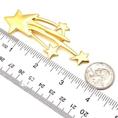 Vtg Casual Corner Gold Tone Brooch Pin LG Shooting Stars Comet Rare 1980s R