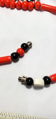 Vintage Flying Colors Red and Black Chicken Rooster Necklace