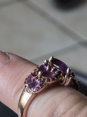 BBJ 925 Silver gold plated purple amethyst stones woman’s size 8