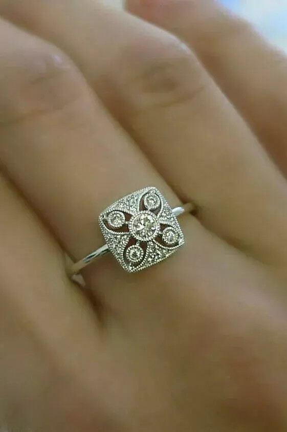 2.5Ct White Round Cut CZ Vintage Art Deco Style Wedding Ring in Solid 925 Silver