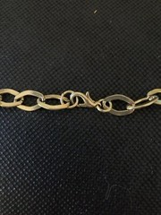 Necklace Vintage Gold Tone Chain with 3 Balls Grouped Stations Large Links 32-in