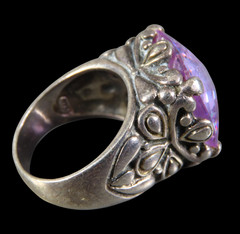 VTG Sterling Silver CHUNKY BIG COCKTAIL RING Light Purple CUSHION CUT Amethyst 6