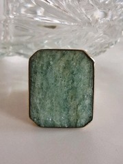 Vintage Huge Heavy Nephrite Jade Statement Ring Sz 9.5 Vermeil Sterling Silver