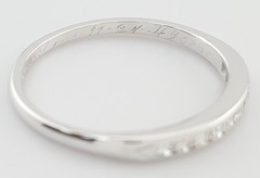Vintage Single Cut Diamond Channel Set Wedding Band 0.1 ct 2.2 mm 18k W Gold