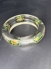 Clear Vtg Beetle Bracelet Translucent Resin, Med 1960s, NOS (#4)