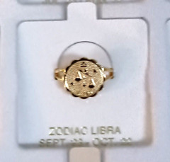 Vintage Libra Scales 9/23-10/22 Zodiac Ring Adj. Sz 5-6.5 1980’s New NOS