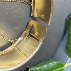Vintage Bangle Bracelet Estate Jewelry Pre-Owned Textured Gold Plated Wash 7″
