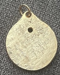 Vintage 1960’s Gold Tone Picture Insert Pendant Charm with Embossed Symbol