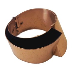 Vintage Renoir Signed Copper Modernist Sculpture Hinged Clamper Cuff Bracelet