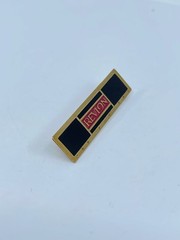 Vintage Revlon Pin Brooch Rectangle Black and Red Enamel Gold Tone