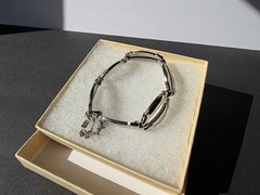 Vintage Monet Large Open Link Silver Tone Bracelet Safety Chain 7 inches