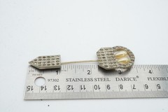 Vintage Brooch Pin Silver Tone Rhinestone Faux Pearl