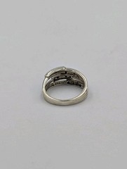 PGDA Vintage Sterling Silver Diamond Quadruple Split Band Cocktail 925 Ring Sz 7