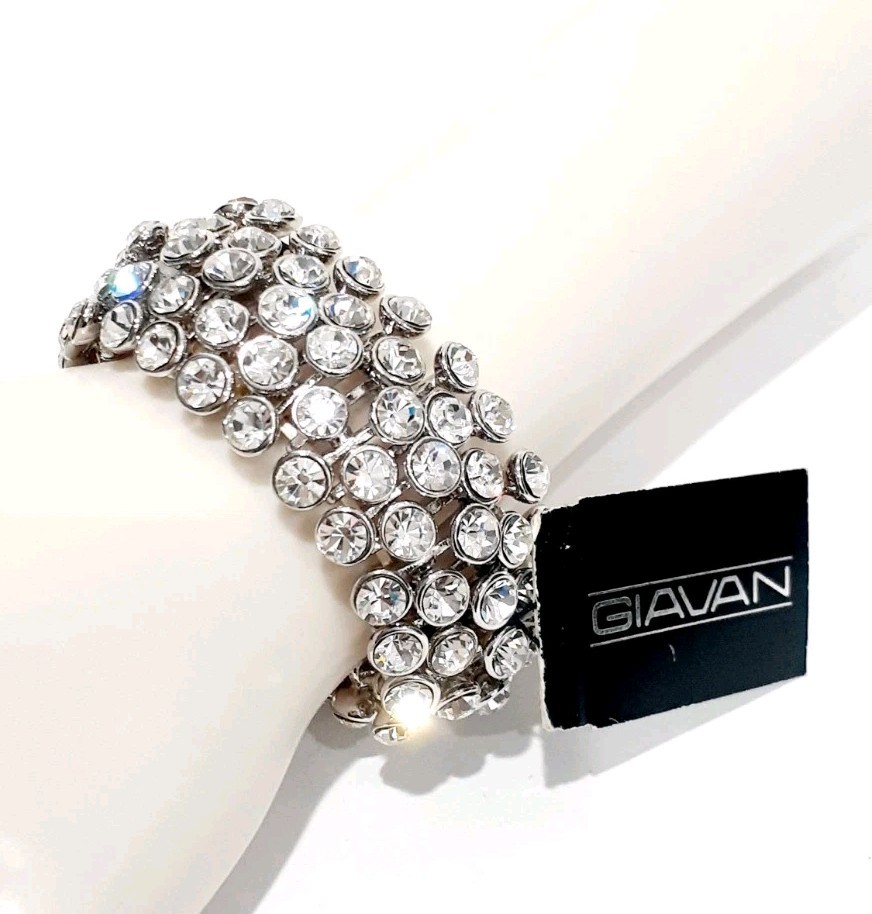 Vintage Giavan Silver Plate Stretch Bracelet NWT SEE DESCRIPTION Free Ship!