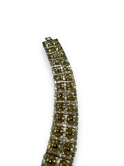 Aurora Borealis Crystal Rhinestone Bracelet 6.75″ Fold Over Clasp Vintage