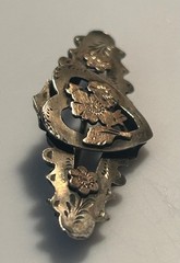 WWI silver and gold antique sweetheart brooch Mizpah Style 1909