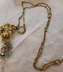 Vintage RARE HTF Retired Kirks Folly Angel Folly Dust Necklace/Pin w/Box 36″