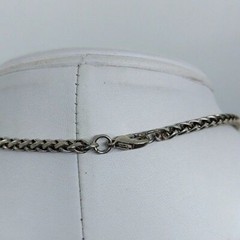 Antique silver tone necklace with purple inlay