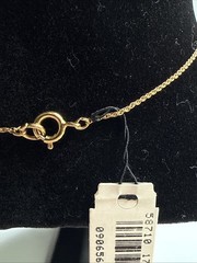 Vintage Signed TRIFARI Gold Tone Diamond Rhinestone Black Stone 17” Necklace