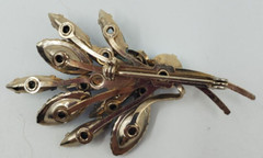 Vintage BLUE CRYSTALS RHINESTONE Spray BROOCH PIN W SCREW BACK EARRINGS
