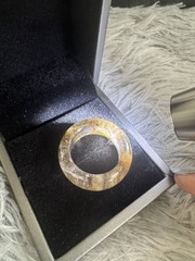 Natural brown rutilated quartz ring 19.6mm