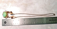 Vintage JJJ Green stone & 1/20 12K GF Gold Filled 18″ Necklace