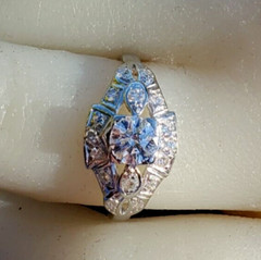 ORIGINAL EARTH MINED DIAMOND Deco Engagement Ring Antique Platinum Solitaire S 6