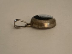 Sterling Silver 925 Setting and Black Gemstone Pendant