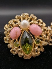 Sarah Coventry 1960s Vintage Book Piece Diamante Earrings Clip-On SEE PICS