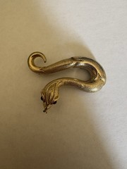 Gerry’s Vintage Snake Brooch gold tone with Red eye’s Marked Gerry On Back Pin