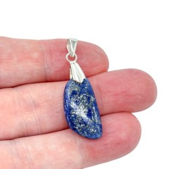 Sterling Silver 925 Blue Lapis Lazuli Dangle Pendant