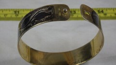 Rare Vintage Silver 875 Niello Bracelet Leaves Swirling Golden Patina Russia
