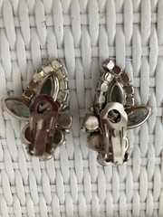 DAZZLING! JULIANA Smoky Gray Rhinestone Navette AB Headlight Bracelet Earrings!!