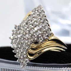 10k Yellow gold ring 1.00ct natural not enhanced diamond 4.8gr size:7.5 N1033E