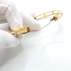 Vintage Art Arthur Pepper Faux Pearls & Faux Turquoise Gold Tone Bangle Bracelet
