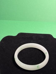 white and green nephrite jade bangle bracelet
