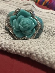 Vintage Blue Marble Bakelite Bangle Bracelet