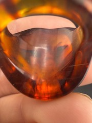 Vintage Bakelite Dome Ring Tested Orange Marbled Size 5.5