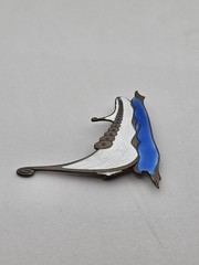 Albert Scharning Norway Sterling Guilloche Enamel Viking Ship Brooch
