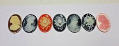 23 of 27-40mm Mixed Lot of Vintage Oval Cameos Cabs, for Pendant Settings Mint