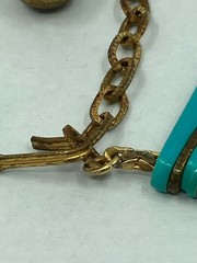 Vintage Egyptian Revival Necklace Robin Egg Blue Plastic Cleopatra Statement Bib