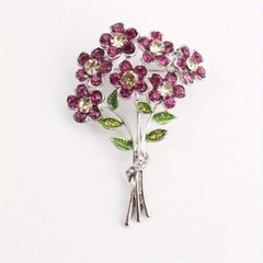 Fashion Dripping Oil Creative Three-dimensional Foliage Flower Bouquet Brooch