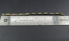 EHJ VINTAGE FAS 925 STERLING SILVER BRACELET GOLDTONE WASH MULTI-COLOR SETTINGS